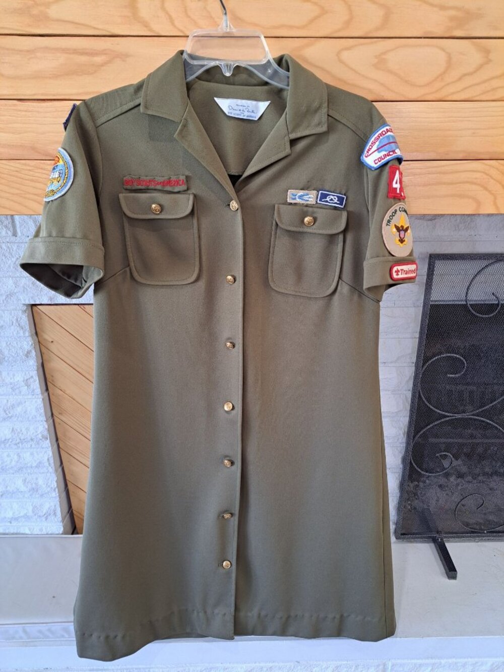 Boy Scouts Of America Oscar De La Renta Uniform Dress Patches Troop Green M/L
